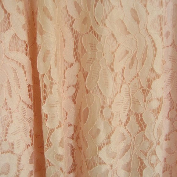 Peach Lace A-Line Dress - Picture 6 of 9